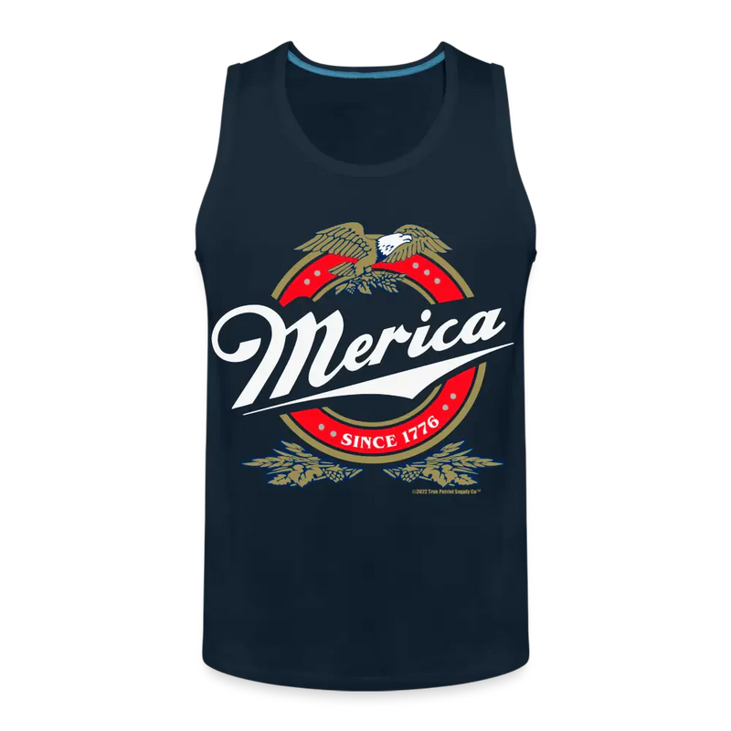 Merica Beer Parody 4th of July Patriotic Men’s Premium Tank